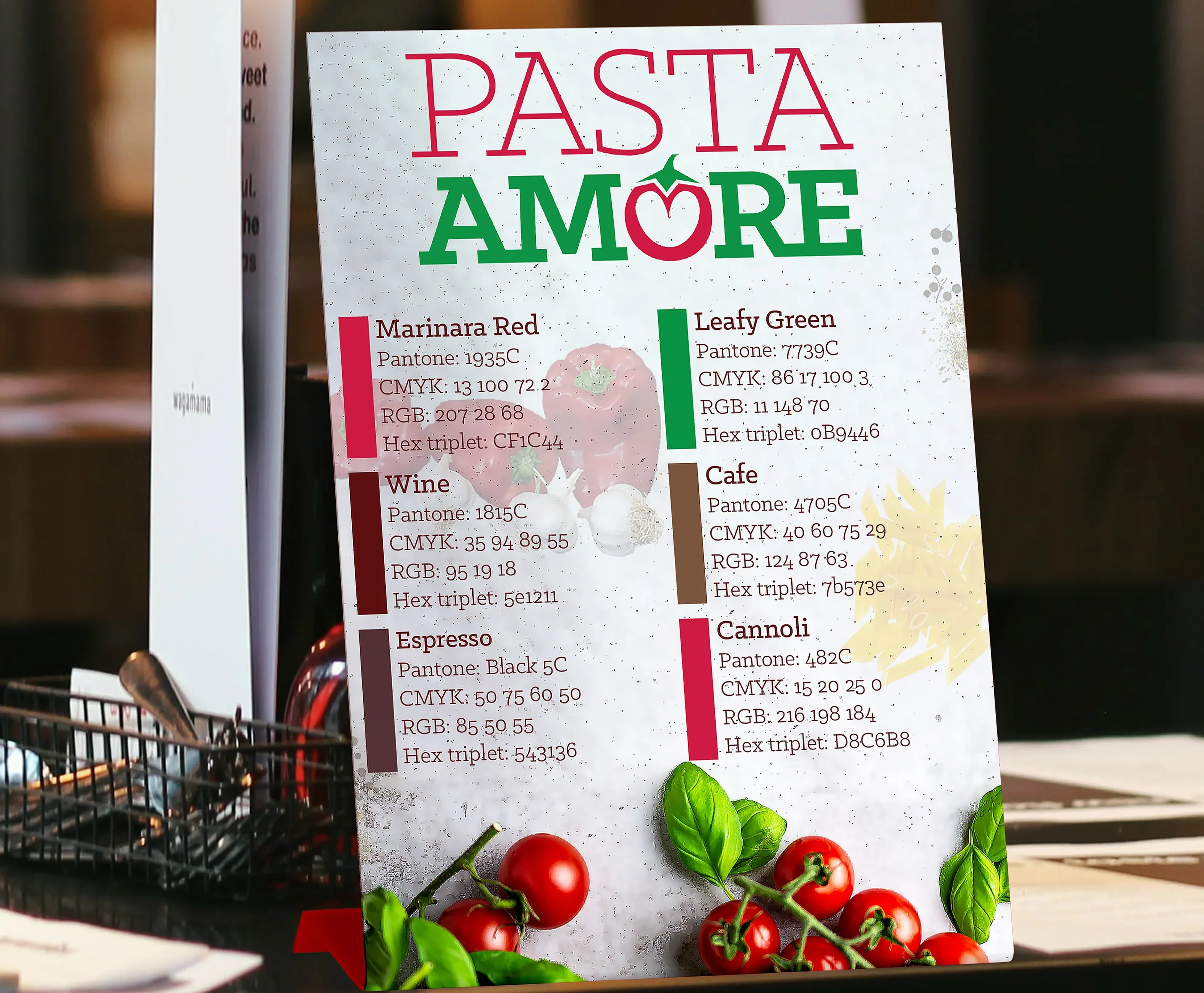 Pasta Amore Color branding guide