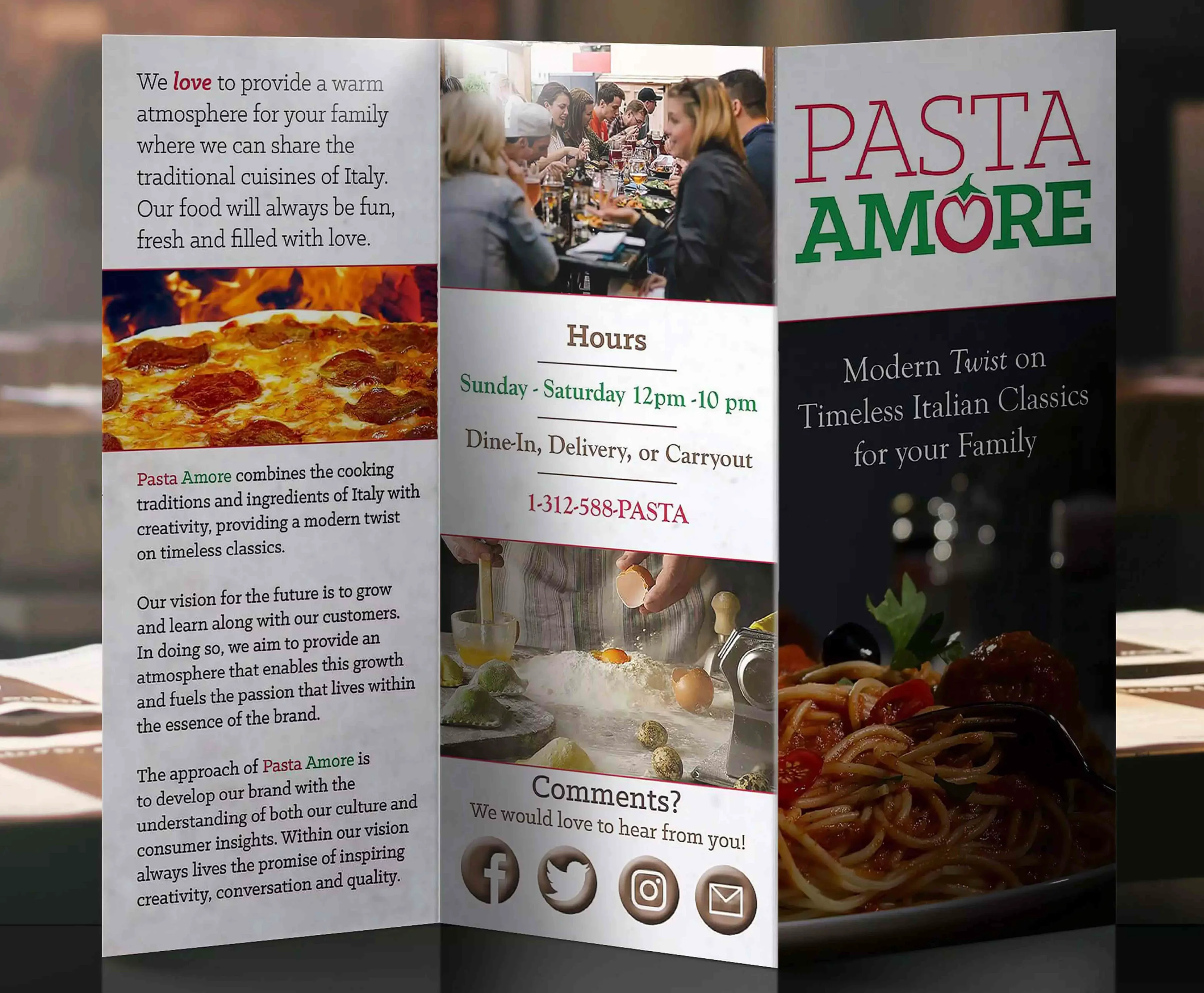 Pasta Amore Outside brochure